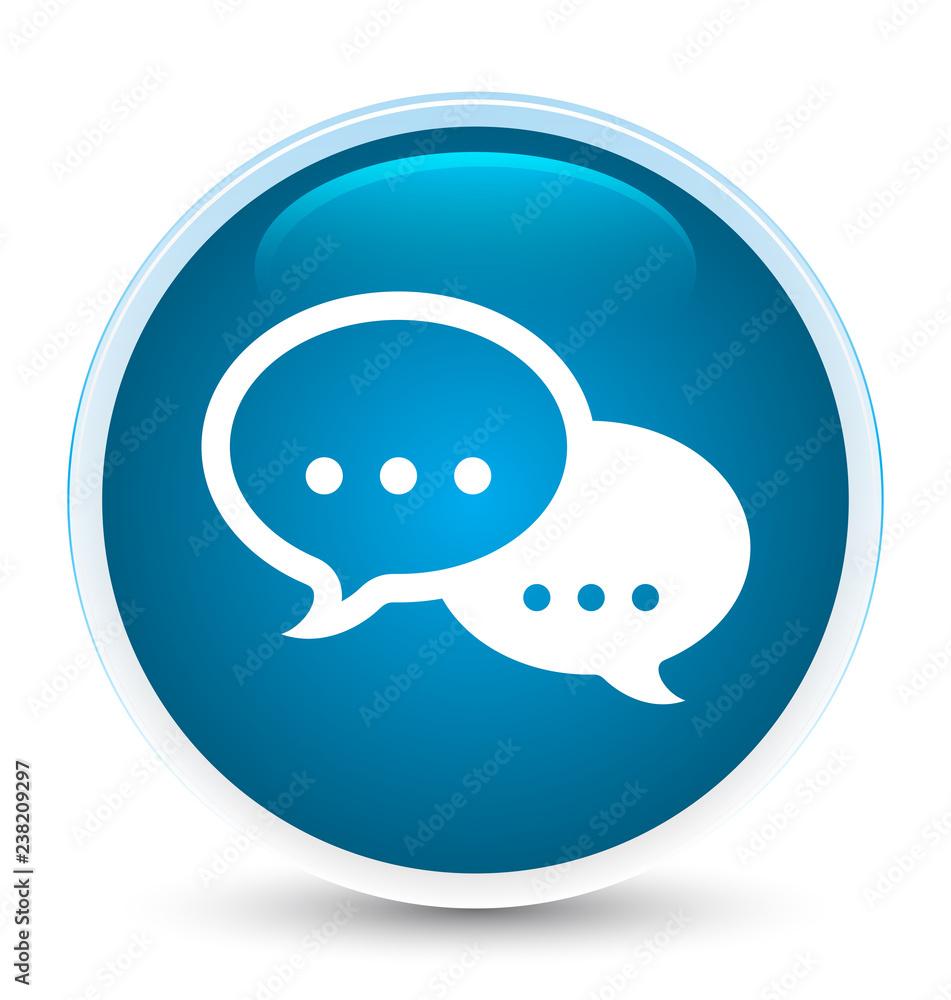 Talk bubble icon special prime blue round button Talk bubble icon special prime blue round button