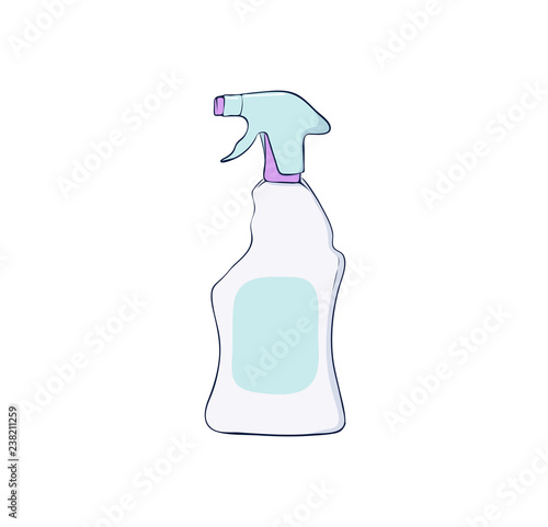 Detergent bottle. Spray cleaner. Chemicals household product