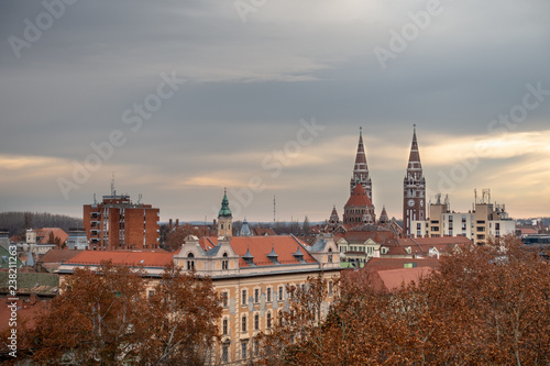 Szeged cityscape in autumn
