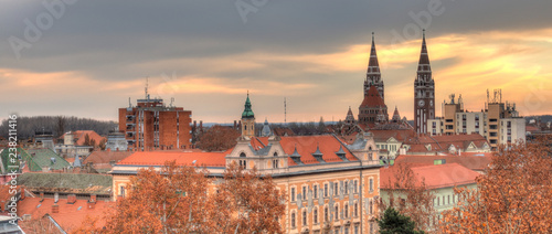 Szeged cityscape in autumn photo