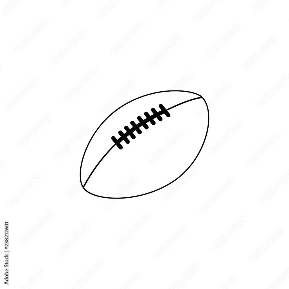 american football icon isolated on white background. vector illustration. line style. simple sport element. american football icon isolated on white background. vector illustration. line style. simple sport element.