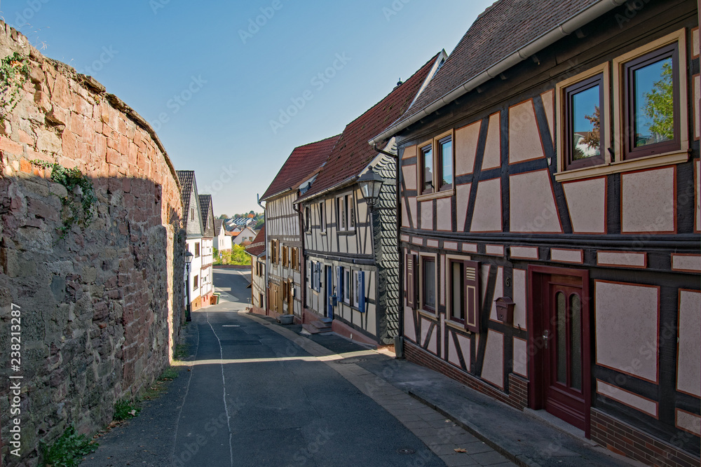 In der Altstadt von Windecken, Nidderau, Main-Kinzig-Kreis, Hessen, Deutschland