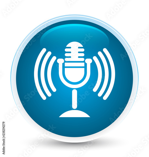 Mic icon special prime blue round button
