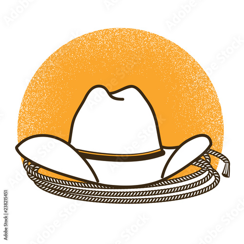 Wild West symbol illustration with cowboy western hat