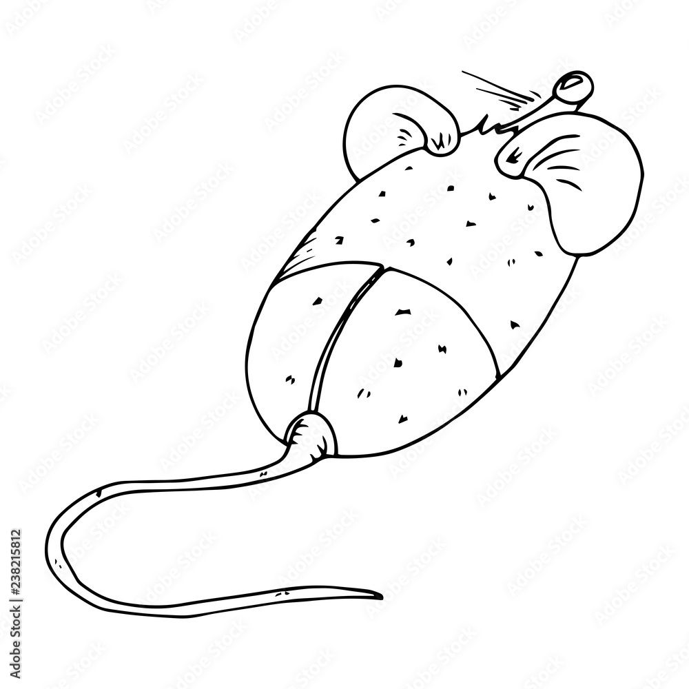 Computer mouse. Vector illustration of a funny computer mouse. Hand drawn PC  mouse. vector de Stock | Adobe Stock