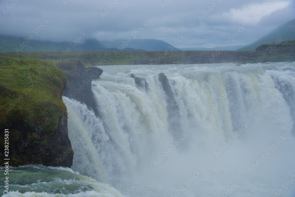 Landscape view of Godafoss waterfall, Iceland Landscape view of Godafoss waterfall, Iceland