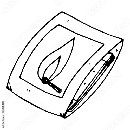 Paper matches icon. Vector illustration of a match. Hand drawn matchbox.