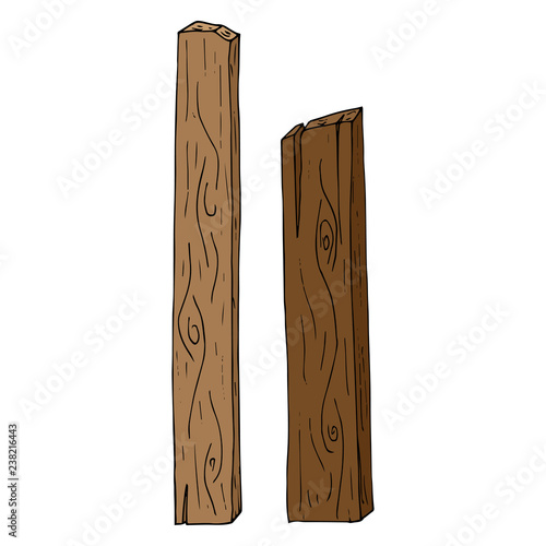 Wooden planks. Vector illustration of wood planks with wood texture. Hand drawn wooden boards, planks.