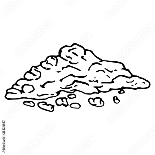 Soil land icon. Vector illustration of a hill of land. Hand drawn soil.