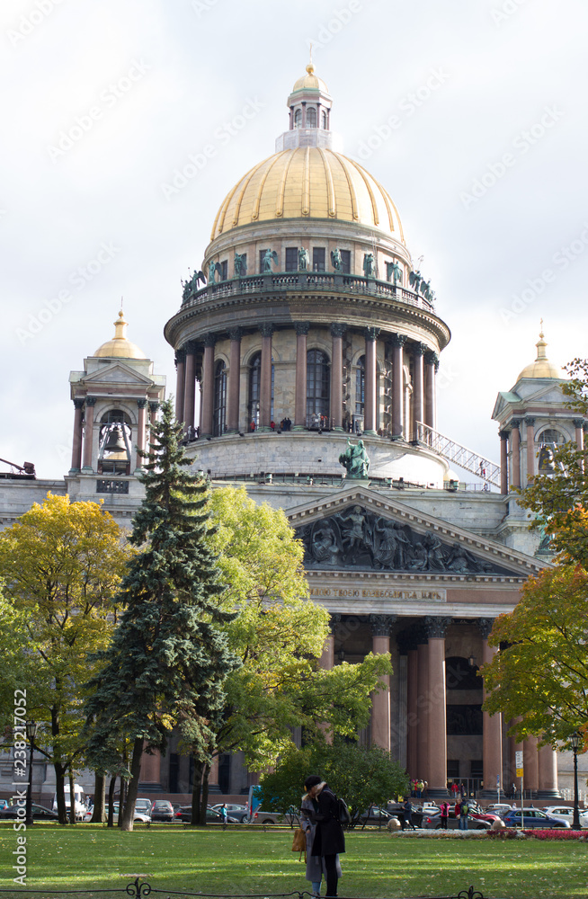 Fototapeta premium dome of cathedral in st petersburg russia