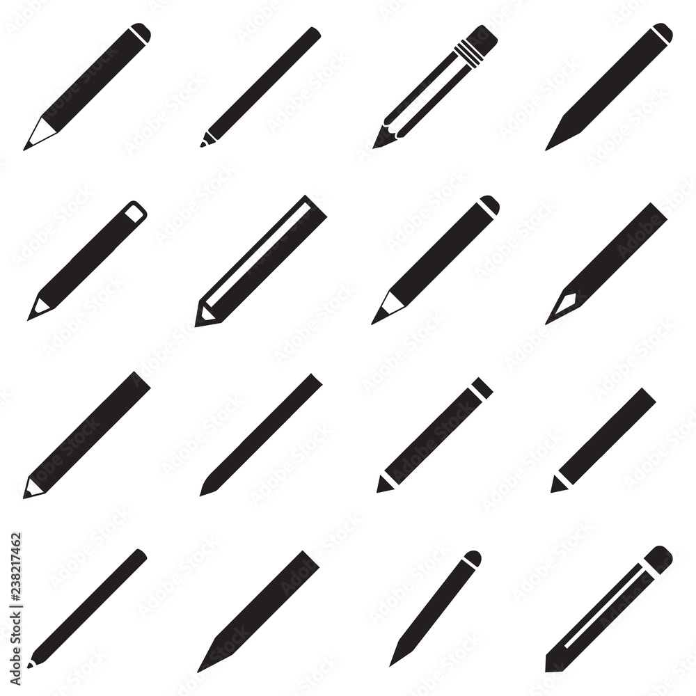 Long Pencil Icon Vector Perfect Black Long Pencil Icon Vector Perfect Black