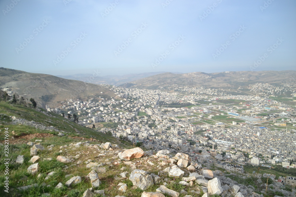 Samaritan people at traditional Passover sacrifice in Mount Gerizim near the west bank city of Nablus 2017 ISRAEL lamb