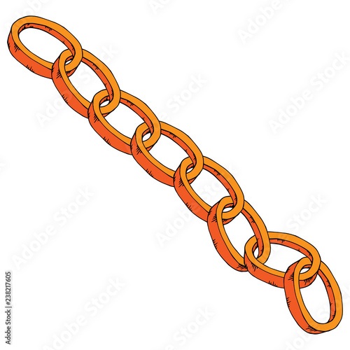 Metal chain icon. Vector of a metal chain. Hand drawn chain.