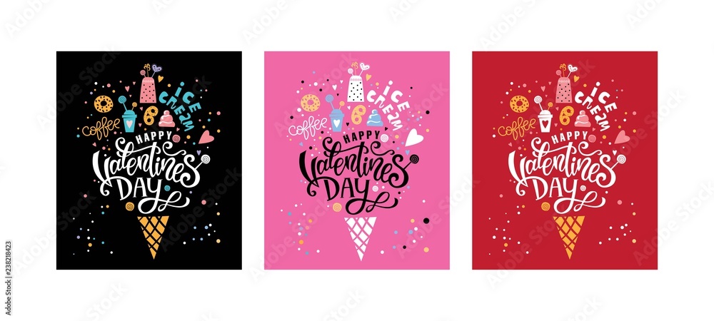 Naklejka premium Valentines day vector card