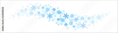 Blaue Schneeflocken Schwung
