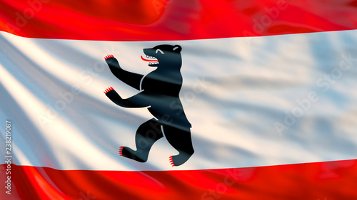 Photography Waving flag of Berlin. 3d illustration