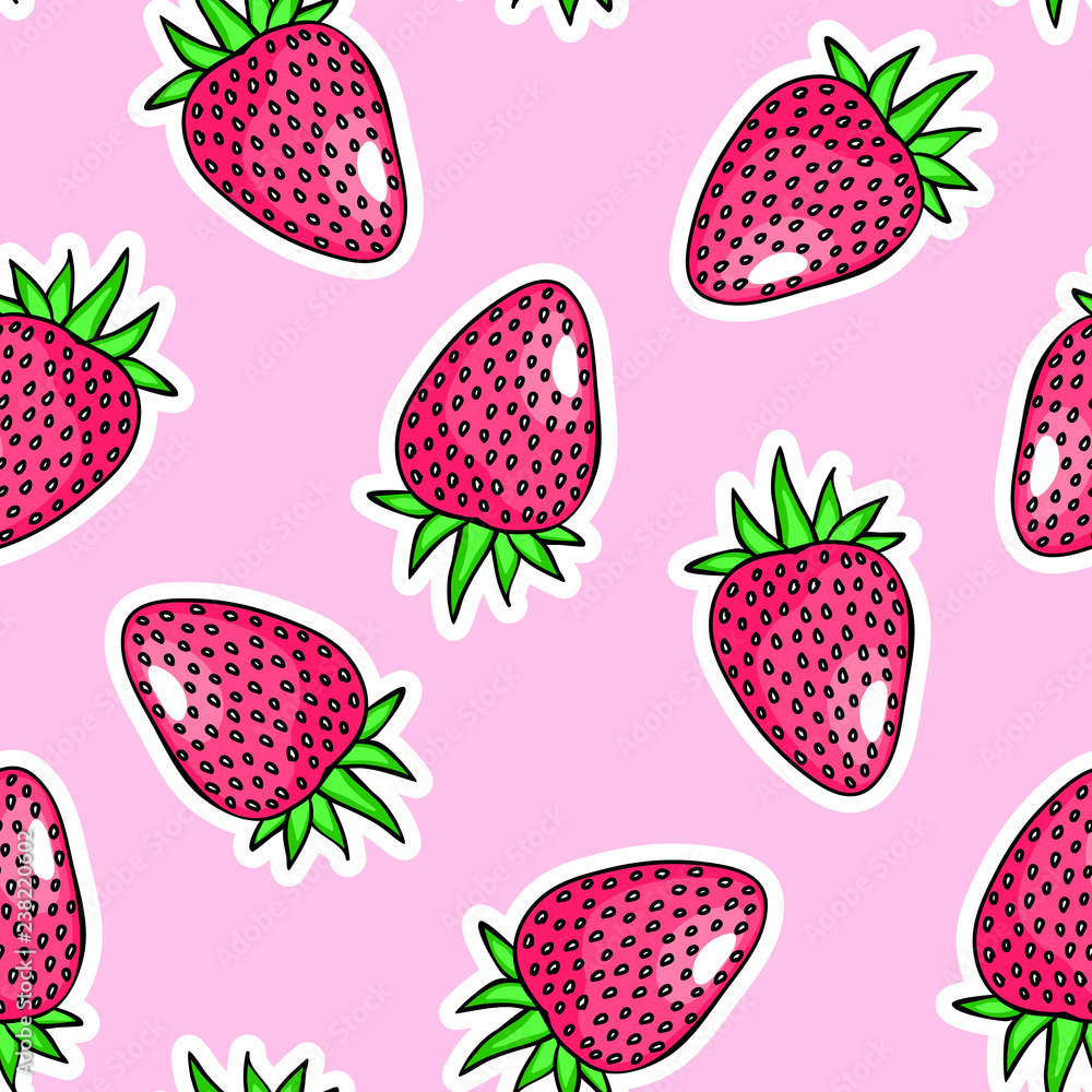 Premium Vector  Cute strawberry fruit seamless pattern kawaii style for  baby pattern