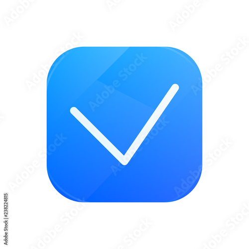 Check glossy mark flat icon, tick symbol