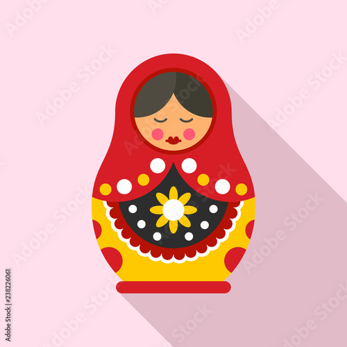 Cute nesting doll icon. Flat illustration of cute nesting doll vector icon for web design