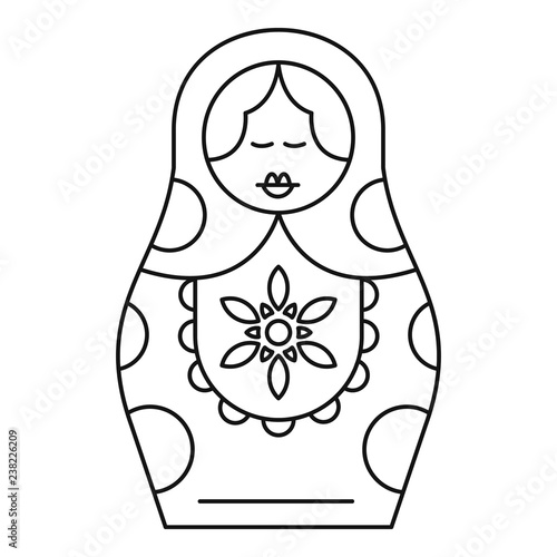 Handmade nesting doll icon. Outline handmade nesting doll vector icon for web design isolated on white background