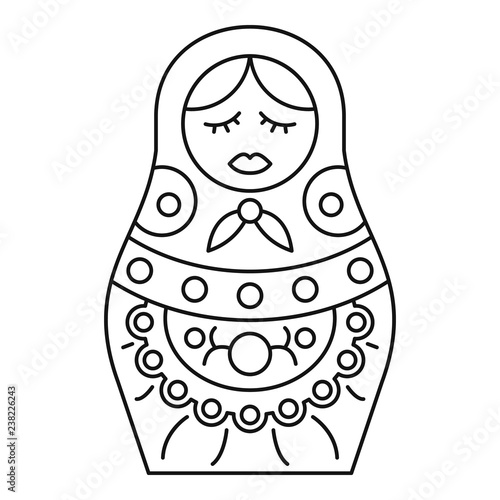 Vintage nesting doll icon. Outline vintage nesting doll vector icon for web design isolated on white background