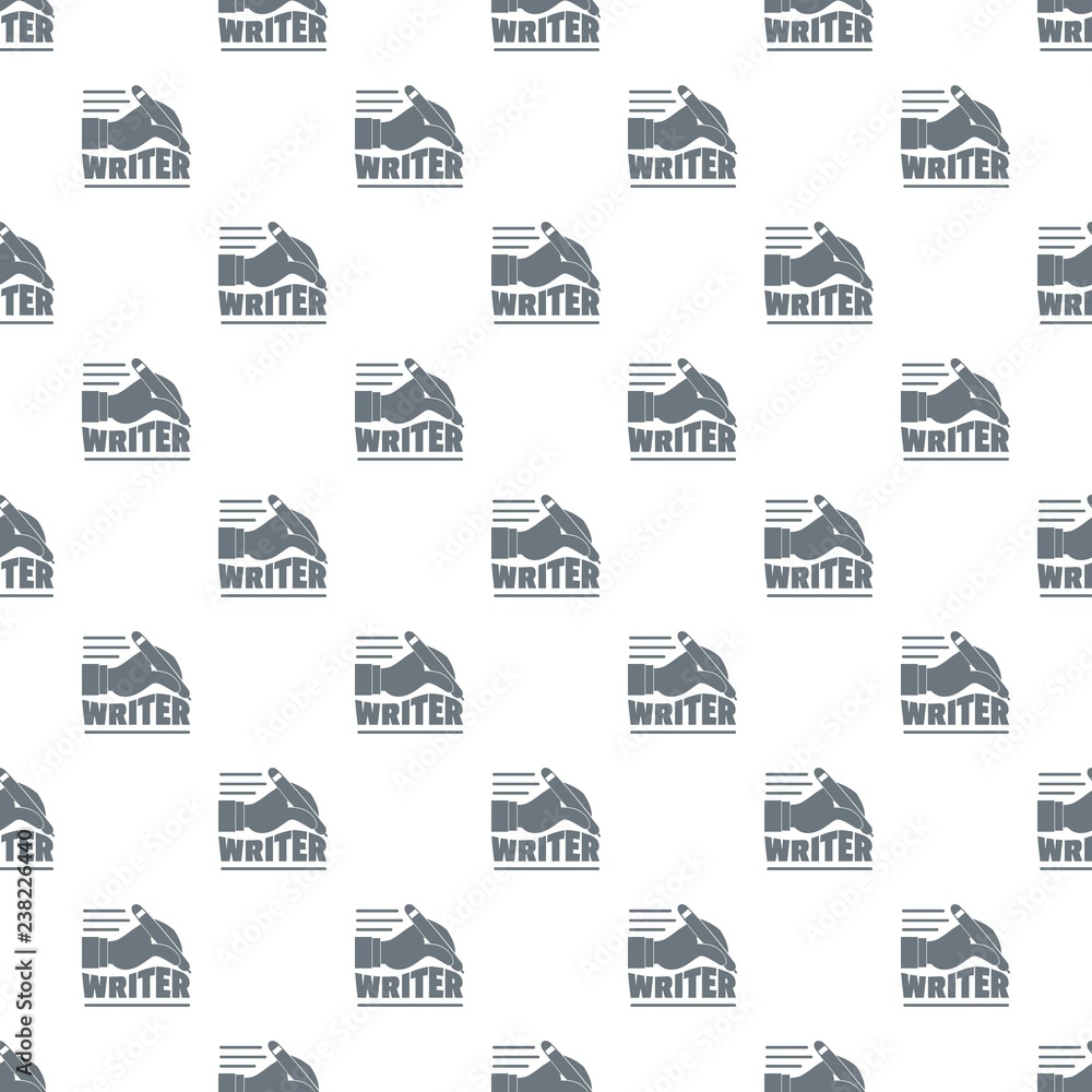 Naklejka premium Hand with pen pattern vector seamless repeat for any web design