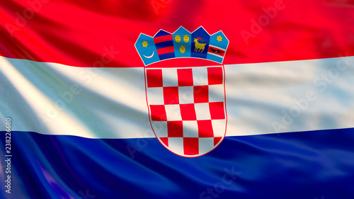 Croatia. Waving flag of Croatia. 3d illustration