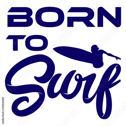 Surfing Typography Modern Urban Apparel Design for Silk Screen Print.