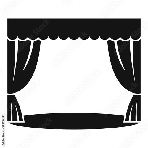 Theatrical curtain icon. Simple illustration of theatrical curtain vector icon for web design isolated on white background