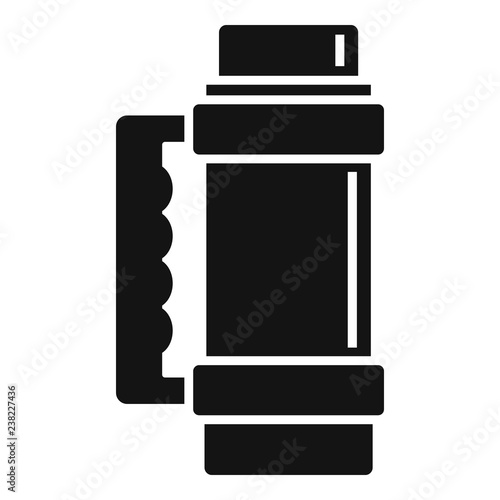 Hot thermos bottle icon. Simple illustration of hot thermos bottle vector icon for web design isolated on white background