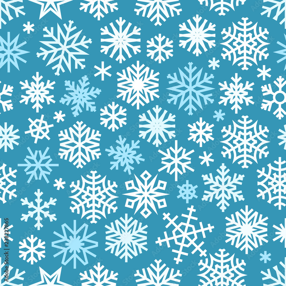 Winter seamless pattern with white snowflakes. Vector illustration Winter seamless pattern with white snowflakes. Vector illustration