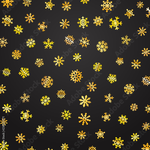 Golden snowflall vector illustration