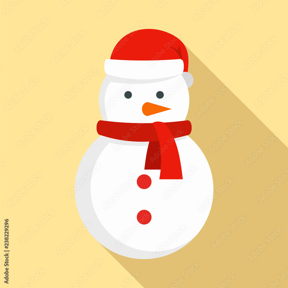 Xmas snowman icon. Flat illustration of xmas snowman vector icon for web design