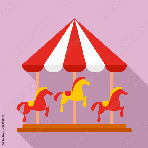 Horse carousel icon. Flat illustration of horse carousel vector icon for web design