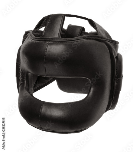 Boxing leather helmet - black