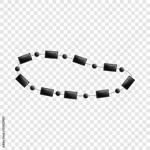 Black necklace icon. Cartoon of black necklace vector icon for web design  
