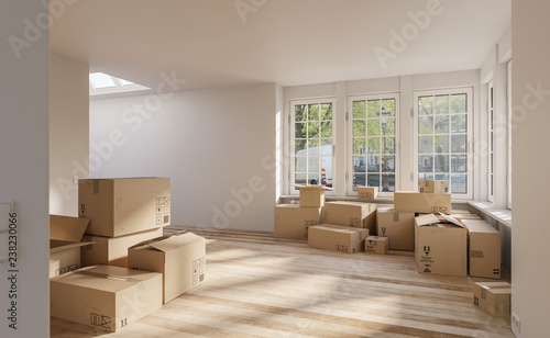Canvastavla 3D Illustration Umzug