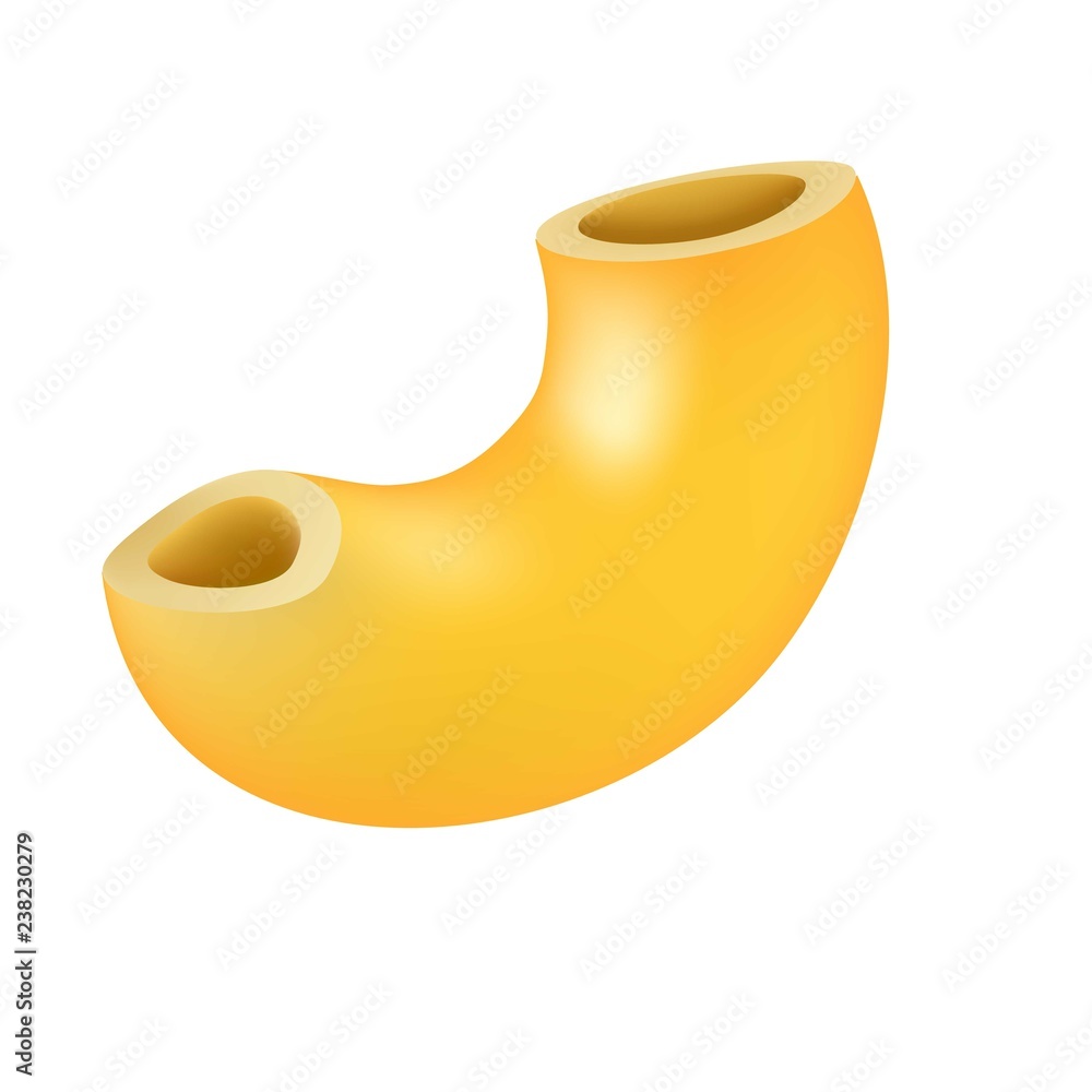 Elbow pasta icon. Realistic illustration of elbow pasta vector icon for