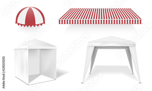Canopy icon set. Realistic set of canopy vector icons for web design isolated on white background