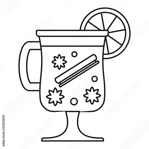 Mulled wine drink icon. Outline mulled wine drink vector icon for web design isolated on white background
