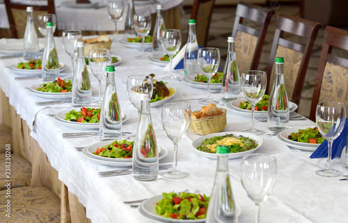 table set for dinner. elegant table setting