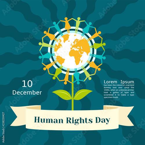 December human rights day concept background. Flat illustration of december human rights day vector concept background for web design