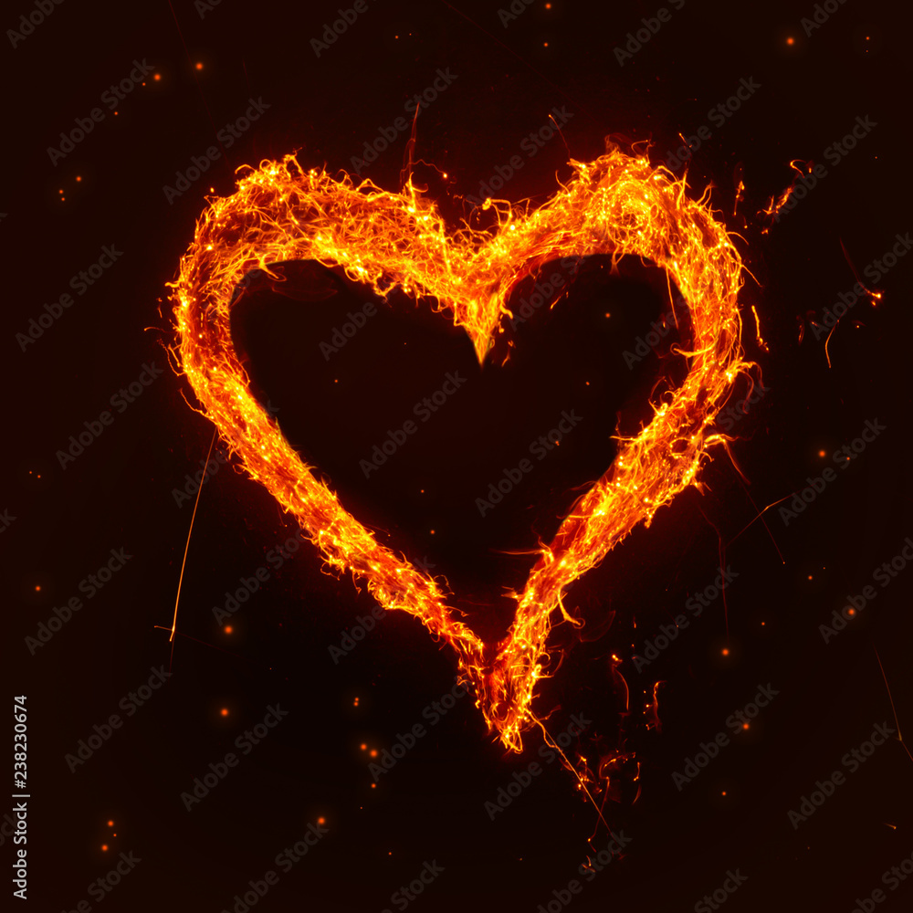 herz aus feuer StockFoto Adobe Stock