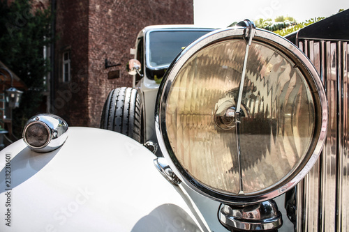 Cloese-up of a white old-timer outdoor photo