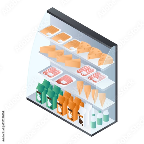 Fridge shelf product icon. Isometric of fridge shelf product vector icon for web design isolated on white background