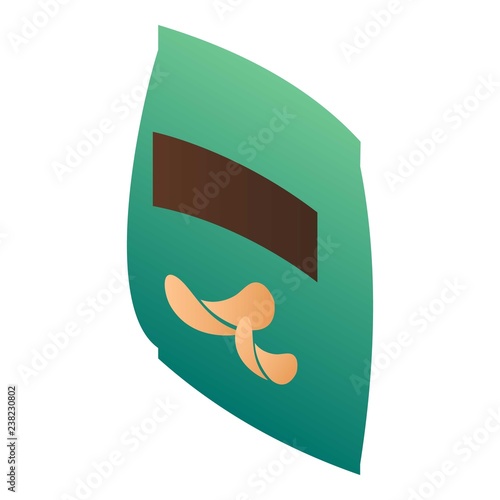 Green chips pack icon. Isometric of green chips pack vector icon for web design isolated on white background