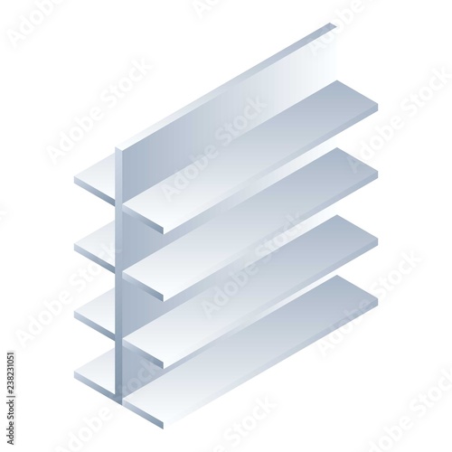 Empty shelf icon. Isometric of empty shelf vector icon for web design isolated on white background