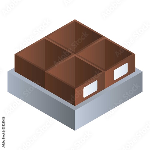 Grocery empty box icon. Isometric of grocery empty box vector icon for web design isolated on white background