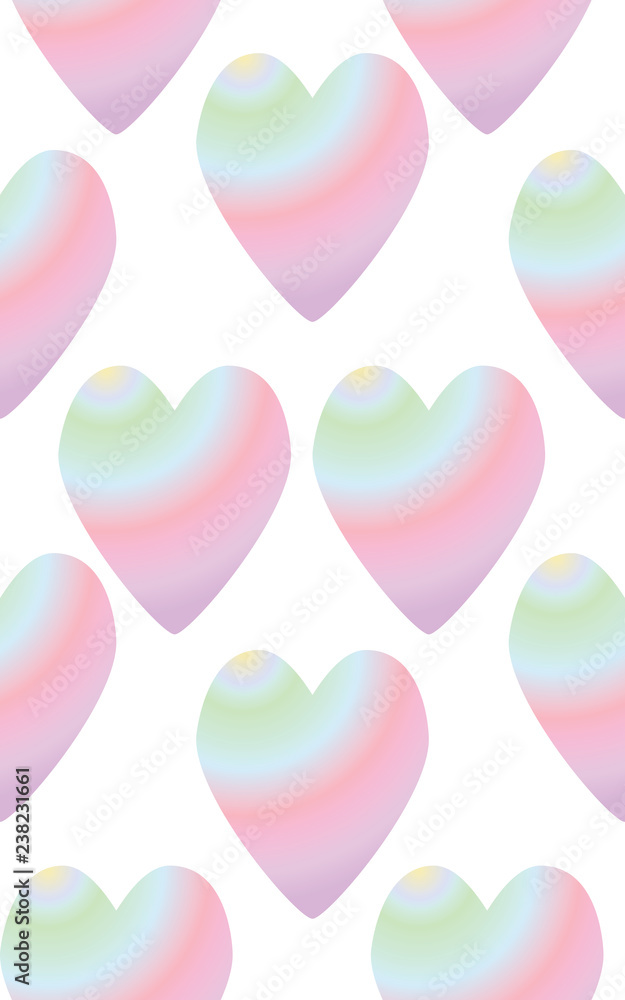 Seamless with colorful rainbow heart. tiled background. Celebratory background decoration heart.