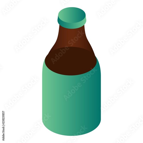 Bottle of kvass icon. Isometric of bottle of kvass vector icon for web design isolated on white background